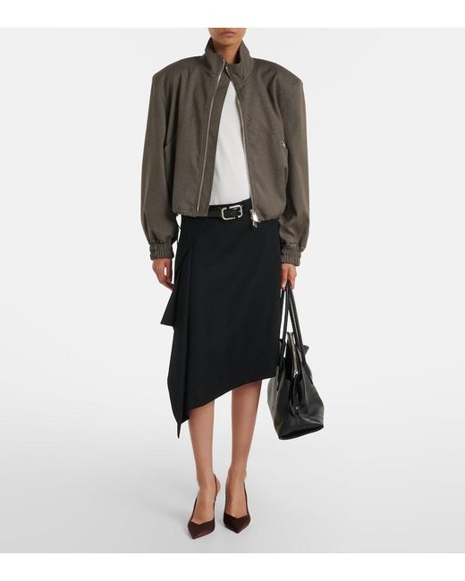 The Attico Green Virgin Wool-Blend Bomber Jacket