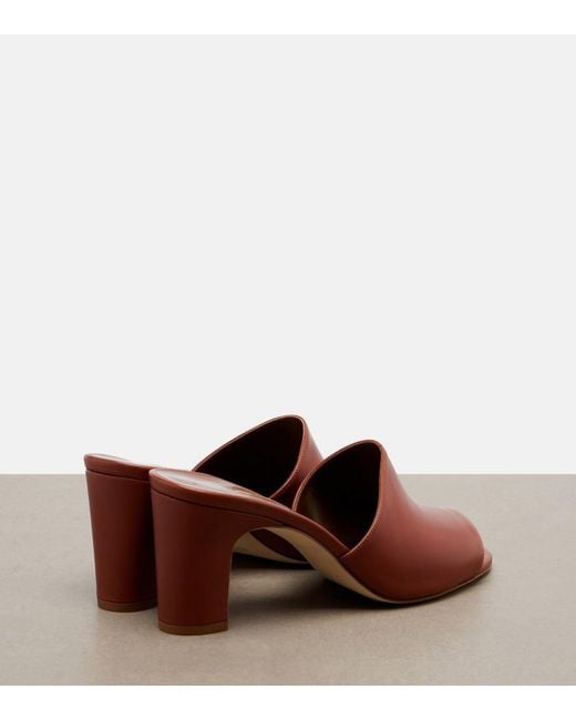 Manolo Blahnik Brown Rapalla Leather Mules