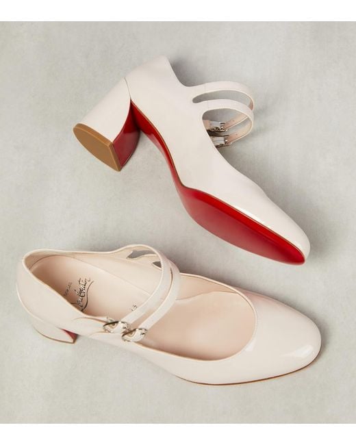 Christian Louboutin Natural Miss Jane Patent Leather Pumps