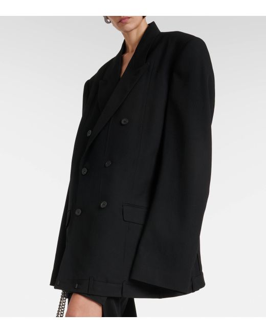 Balenciaga Black Deconstructed Double-breasted Wool Jacket