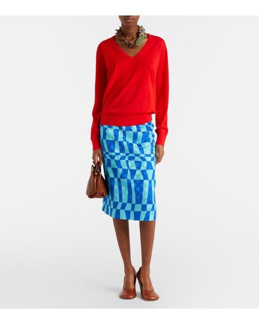 Dries Van Noten Red Wool Sweater