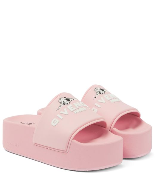 Givenchy Rubber X Disney® Platform Slides in Pink | Lyst UK