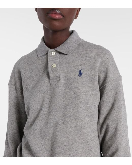 Polo Ralph Lauren Gray Cotton-Blend Polo Sweatshirt