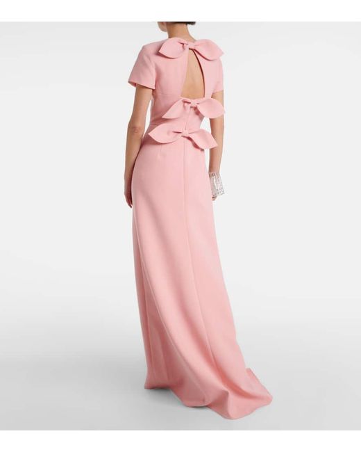 Vestido de fiesta adornado con lazos Carolina Herrera de color Pink