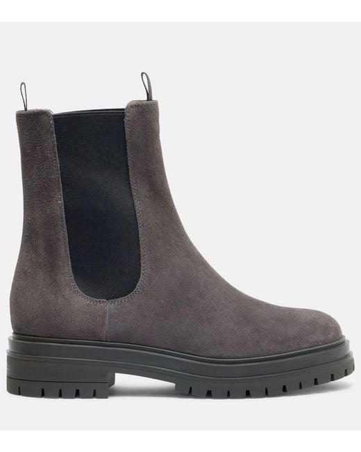 Gianvito Rossi Black Chester Suede Chelsea Boots