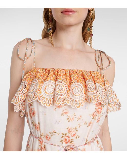 Robe Longue Lucky En Coton Zimmermann en coloris Pink