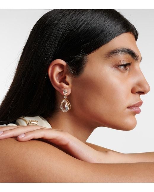 Mateo White Sophia 14Kt Earrings With Topaz And Diamonds