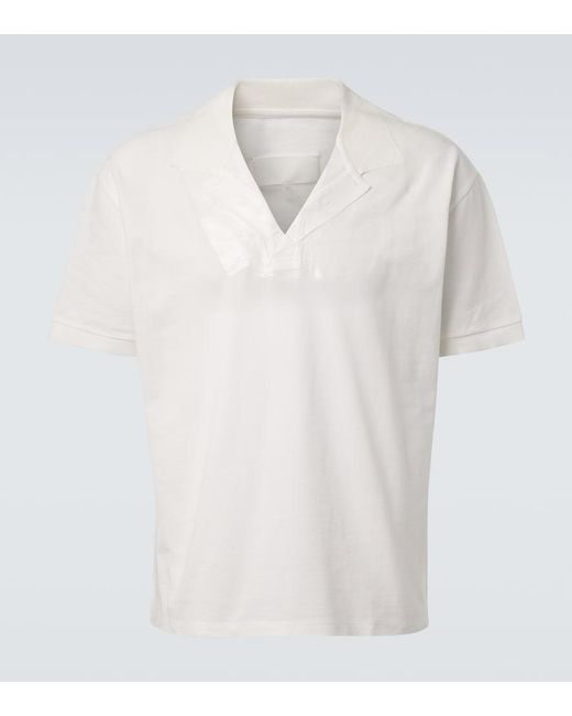 Maison Margiela White Cotton Pique Polo Shirt for men
