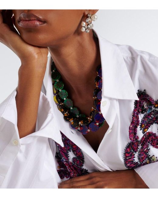 Dries Van Noten Blue Beaded Necklace