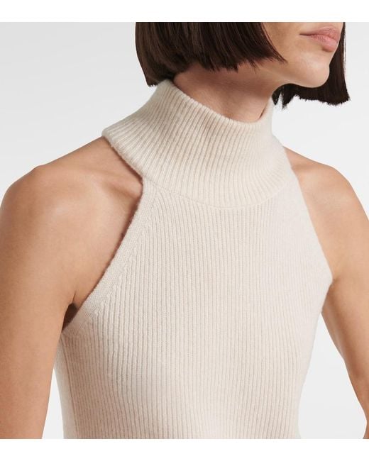 Lisa Yang White Freya Knitted Cashmere Tank Top