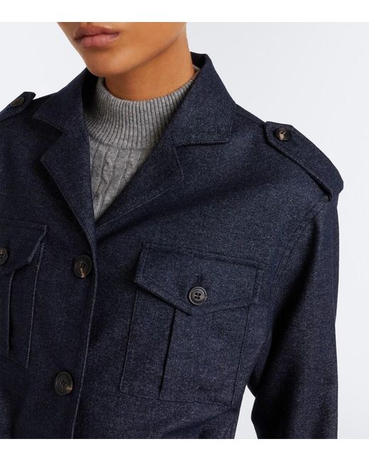 Eleventy Blue Wool, Cotton, And Cashmere-Blend Jacket