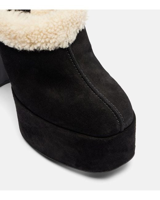 Paris Texas Black Malena 145 Suede Platform Mules