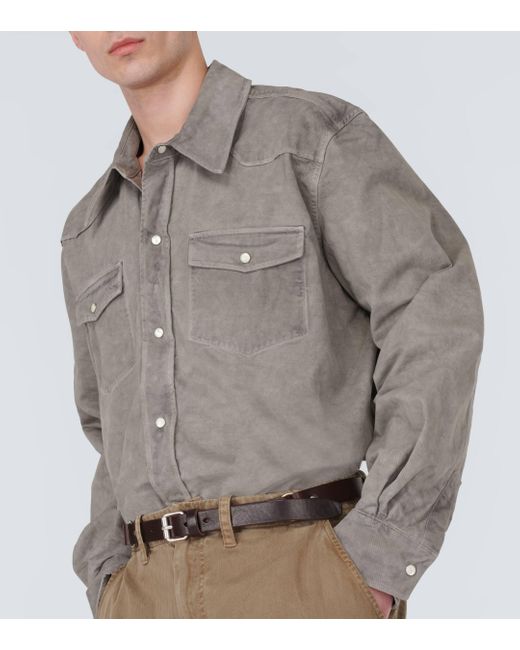 Our Legacy Gray Frontier Denim Shirt for men