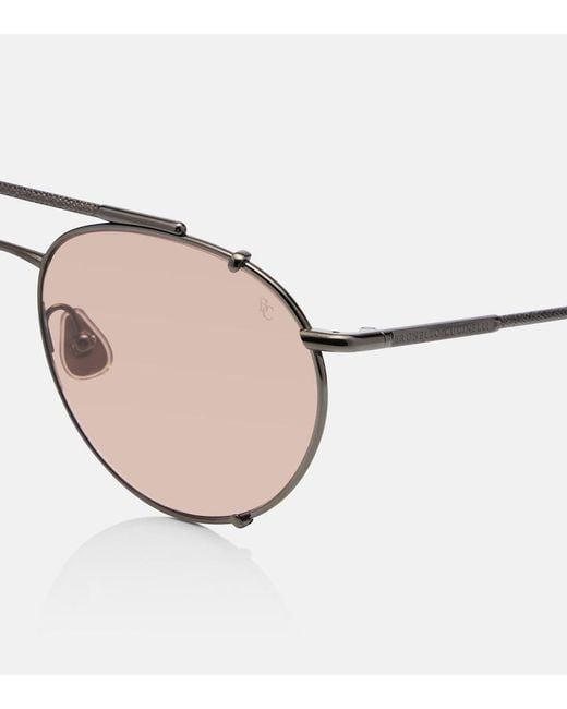 Brunello Cucinelli Brown Timeless Reflection Aviator Sunglasses