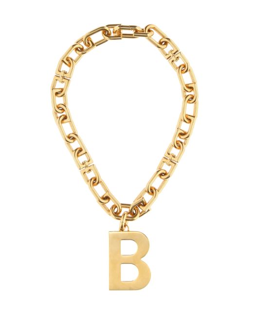 Balenciaga Metallic B Chain Necklace