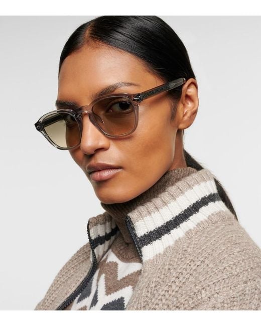 Brunello Cucinelli Gray Round Sunglasses