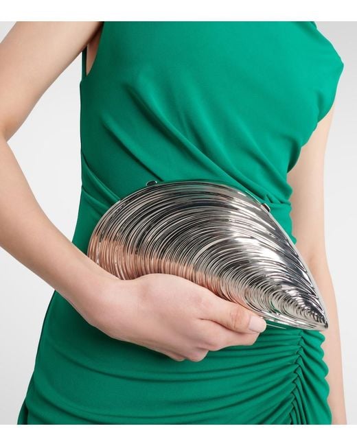 Jonathan Simkhai Metallic Bridget Shell Clutch
