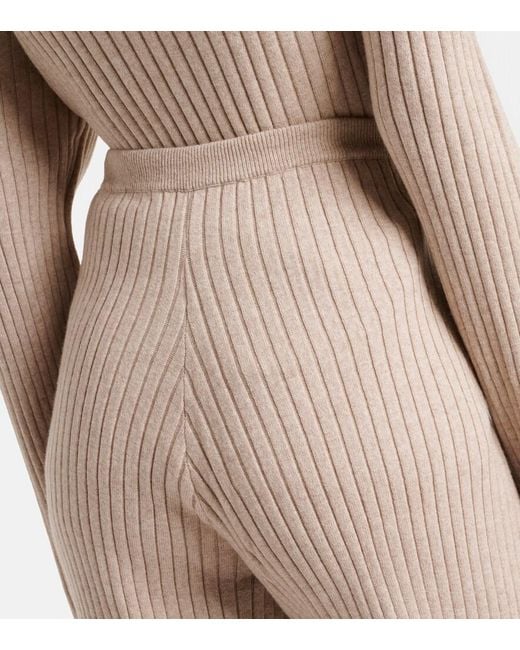 Jardin Des Orangers Natural Ribbed-Knit Cotton And Cashmere Sweatpants