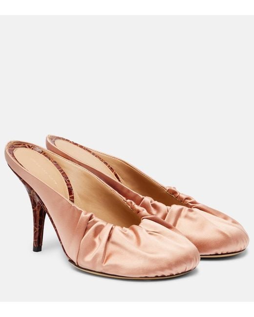 Dries Van Noten 90 Satin Mules in Pink | Lyst