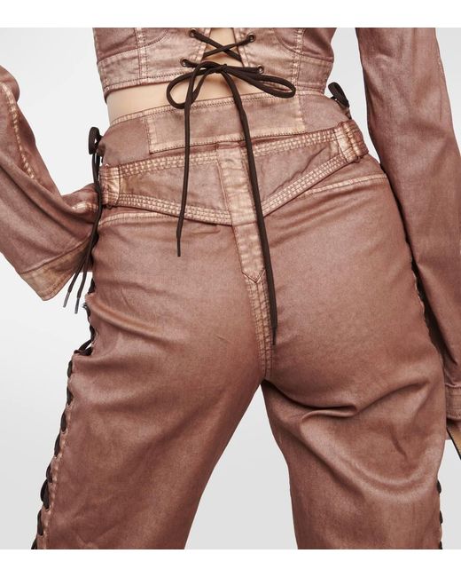 Jean Paul Gaultier Brown X Knwls Low-Rise Denim Corset Pants