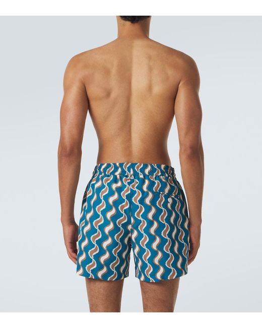 Frescobol Carioca Blue Rio Printed Swim Trunks for men