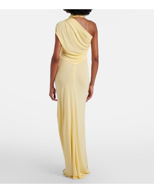 Christopher Esber Metallic Bezel Quartz Gathered Jersey Maxi Skirt