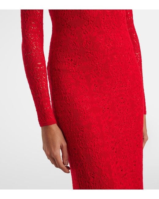 Gabriela Hearst Red Lethe Pointelle Wool And Silk Maxi Dress