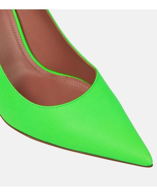 AMINA MUADDI Green Ami Leather Pumps