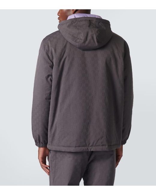 Gucci Gray Reversible Gg Nylon Zip Jacket for men