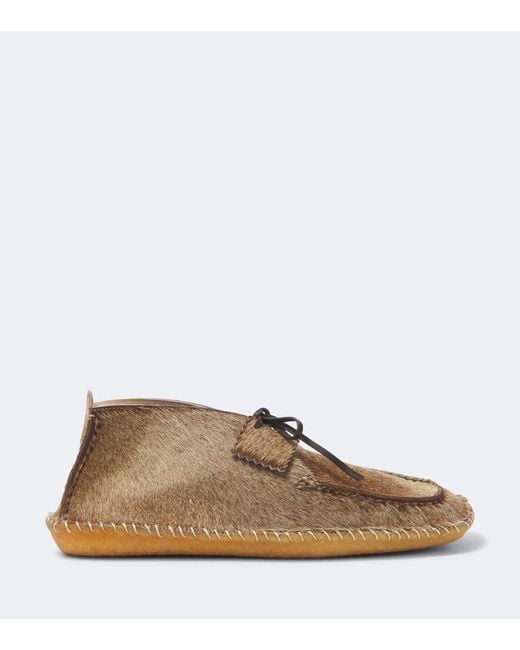 Lemaire Brown Calf Hair Desert Boots for men