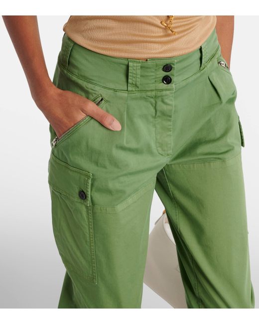 Tom Ford Green Low-rise Cotton Twill Cargo Pants