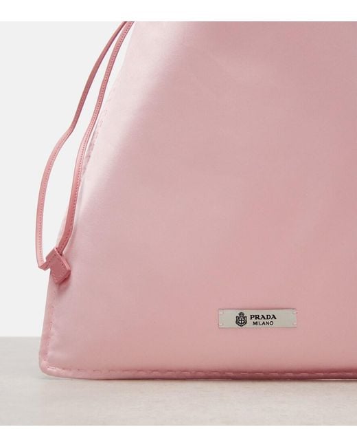 Prada Pink Wish Silk Satin Pouch