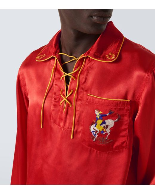 Chemise Bronco brodee Bode pour homme en coloris Red