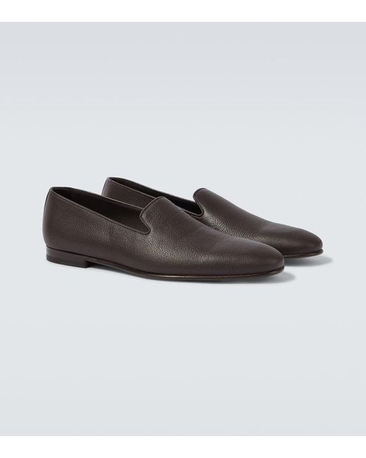 Manolo Blahnik Slip-Ons Kate Aus Leder in Brown für Herren