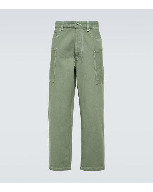 KENZO Green Low-rise Wide-leg Jeans for men