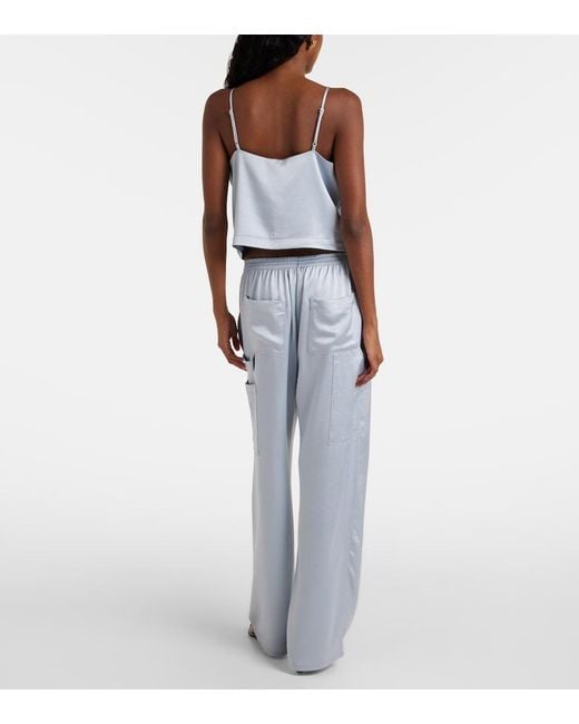 Leset Blue Barb Painter Satin Pants