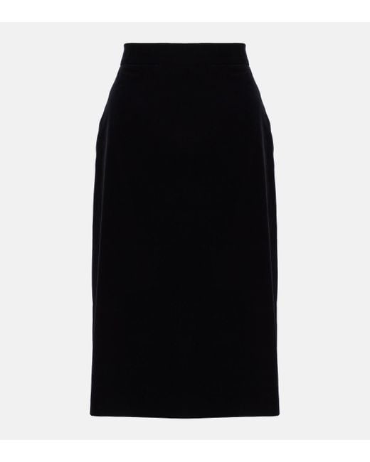 Max Mara Black Capo Cotton Midi Skirt