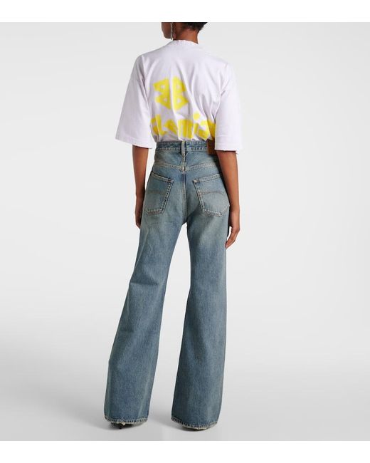 Balenciaga Blue Mid-Rise Flared Jeans