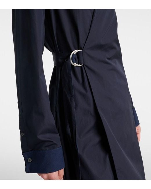 Loewe Blue Draped Cotton Wrap Dress