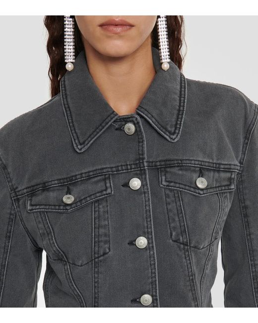 Magda Butrym Black Peplum Denim Jacket