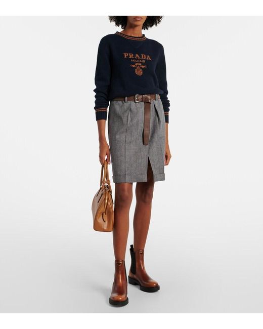 Prada Brown Chelsea Boots Aus Leder