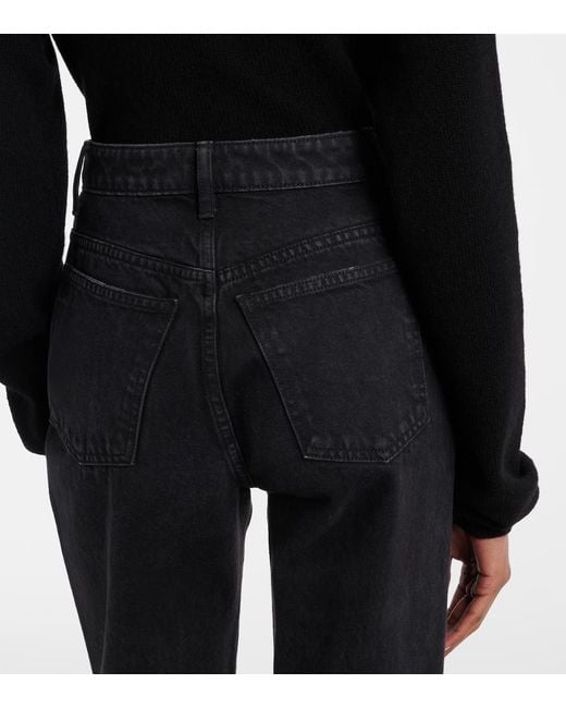 Khaite Black Danielle High-Rise Straight Jeans