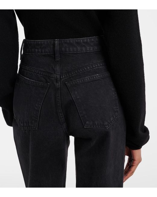 Khaite Black Danielle High-Rise Straight Jeans