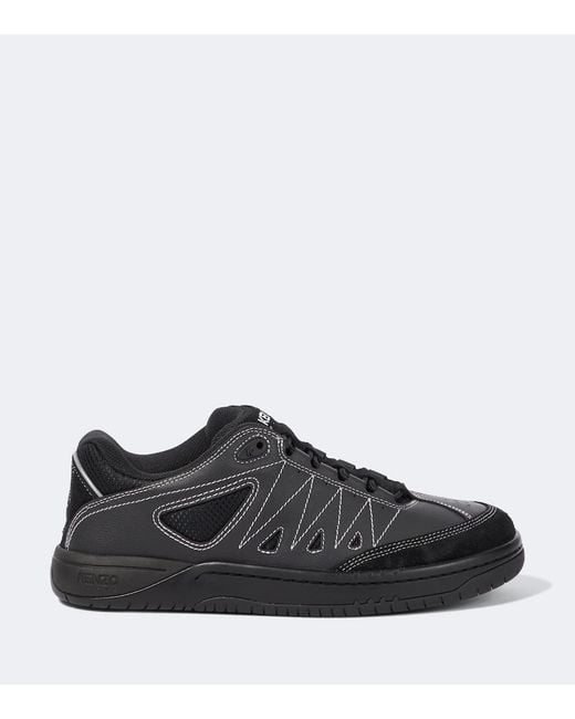 KENZO Black Pxt Leather Sneakers for men