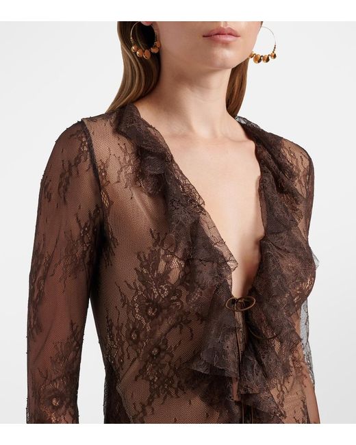 Bananhot Brown Nori Lace Maxi Dress