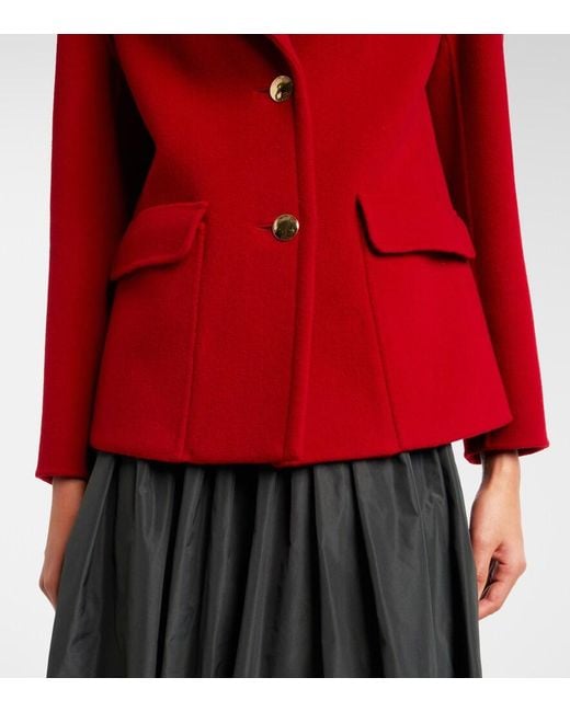 Max Mara Red Virgin Wool Jacket