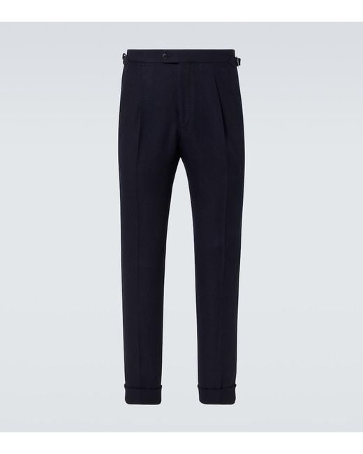Saman Amel Blue Amie Wool Straight Pants for men