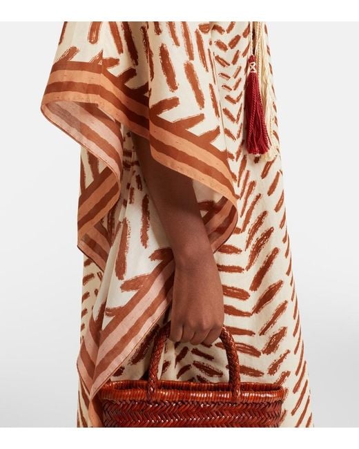 Johanna Ortiz White Printed Cotton Kaftan
