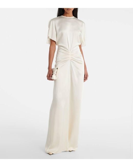 Victoria Beckham White Robe Aus Satin