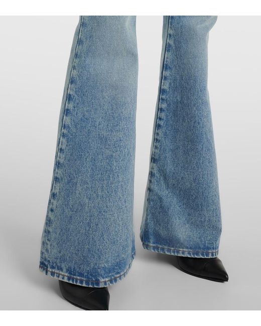 Balmain Blue High-Waisted Flared Jeans